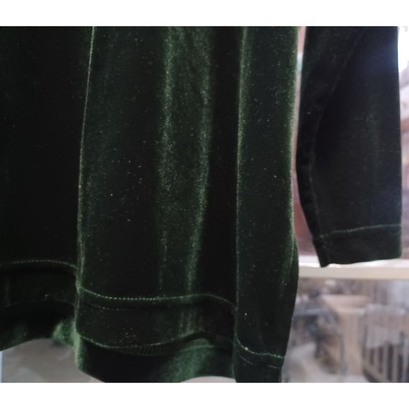 Vintage Bechamel Petites Women's Top Petite Medium Dark Green - Picture 3 of 3